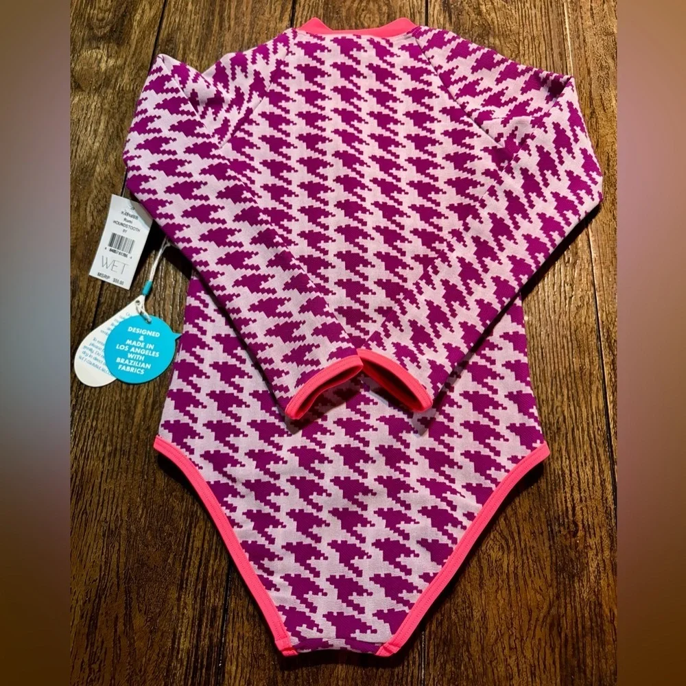 Mini Wet Girls Rash Guard Rumi HOUNDSTOOTH 8 Years NWT